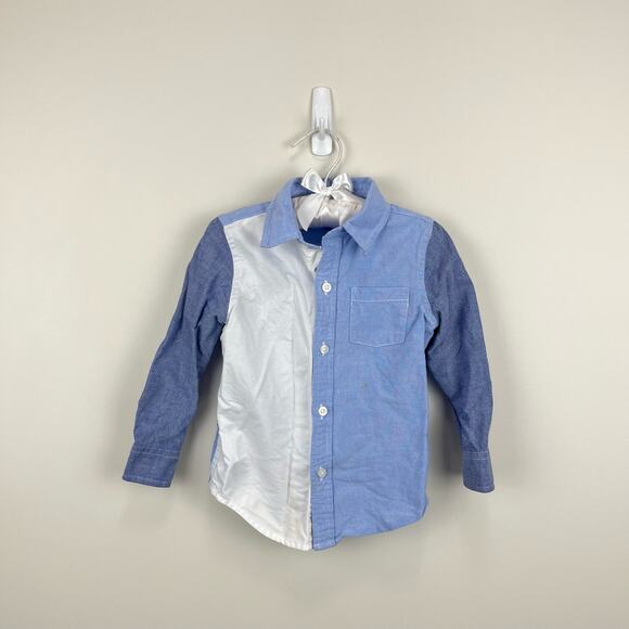 Janie and Jack Colorblocked Oxford Shirt 18-24 Months - Picture 1 of 5